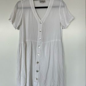 Salt White Button Down Dress